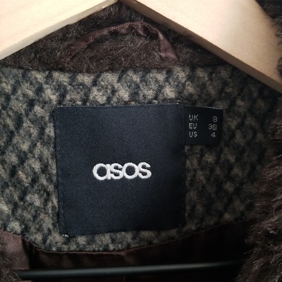 ASOS Fur Trim Long Jacket - Picture 4 of 7